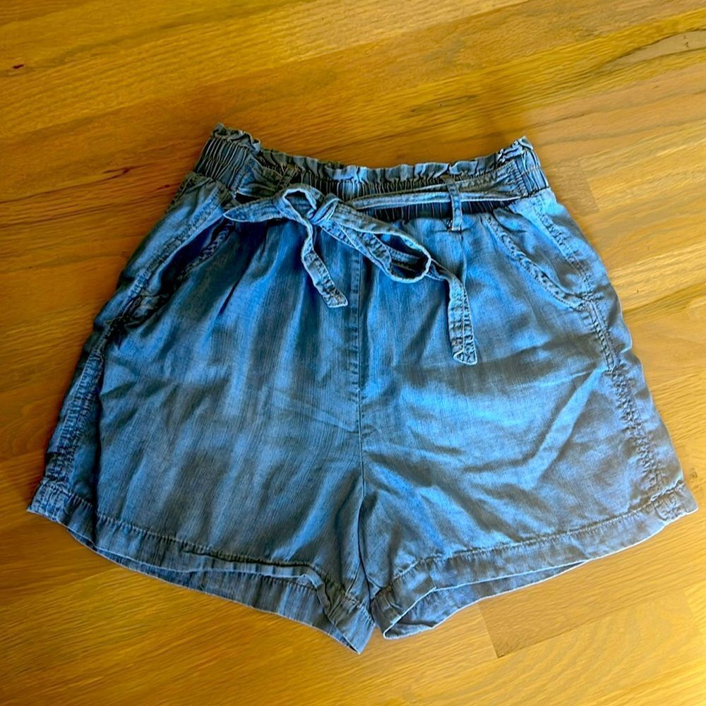 Knox Rose Pull On Denim Paper Bag Shorts